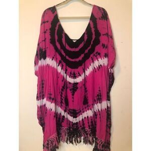 Tie Dye Swim Suits For All 22/24 Cover Up Poncho Boho